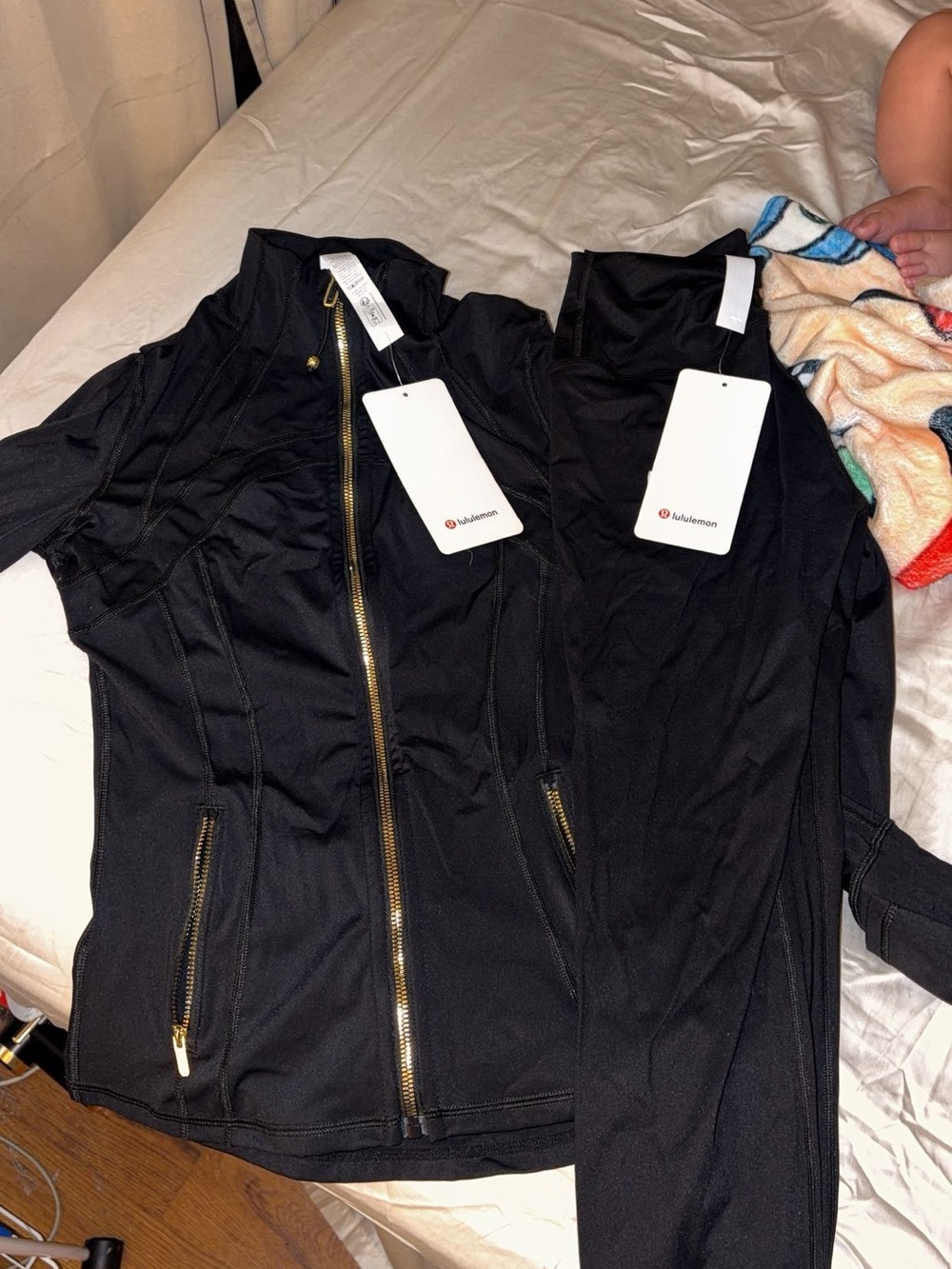 lululemon athletica Black Zip Active Jacket with Gold Zippers